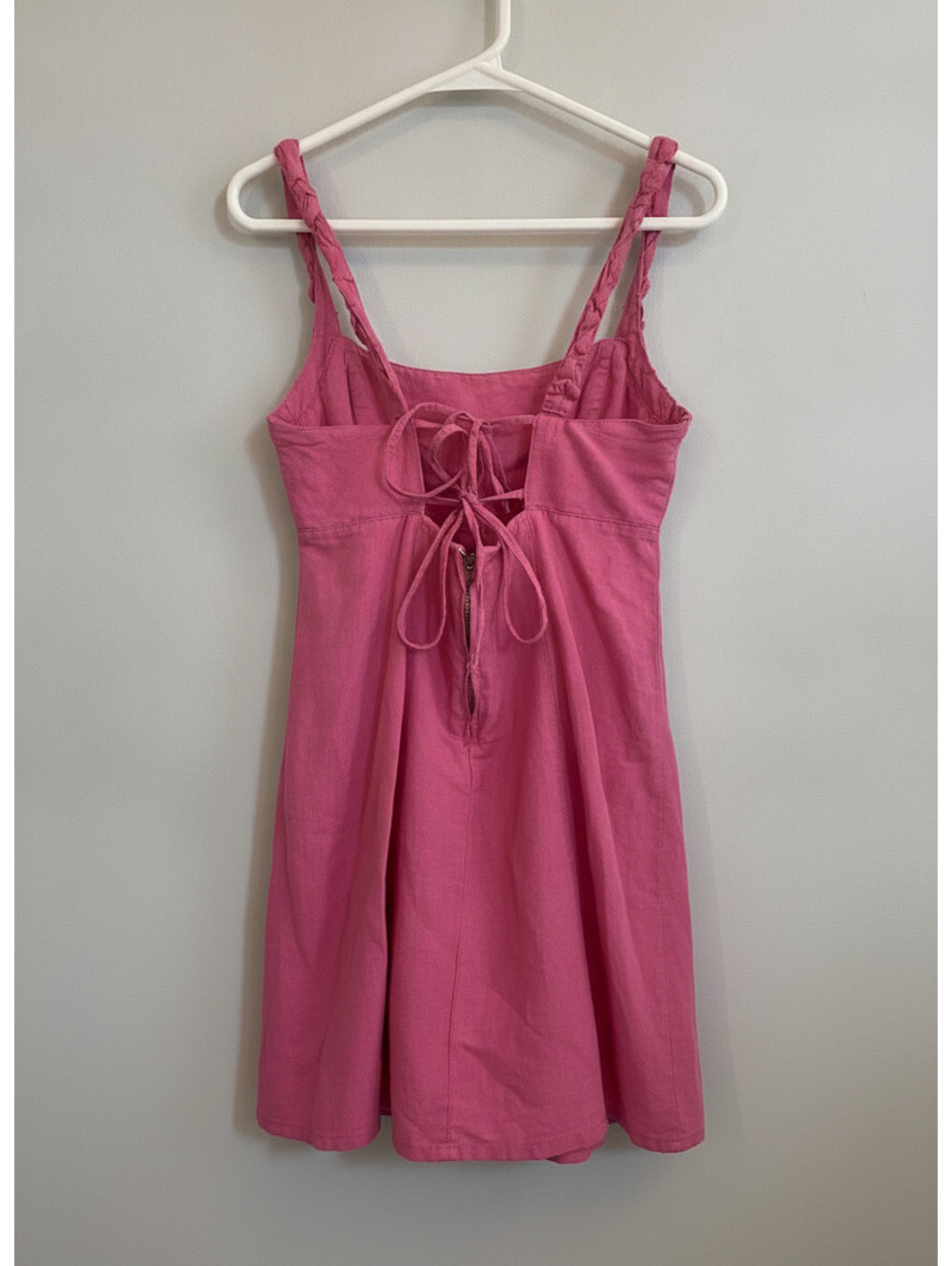 NWOT | ZARA | S | Pink Linen Blend Swing Mini Dress - Picture 2 of 9